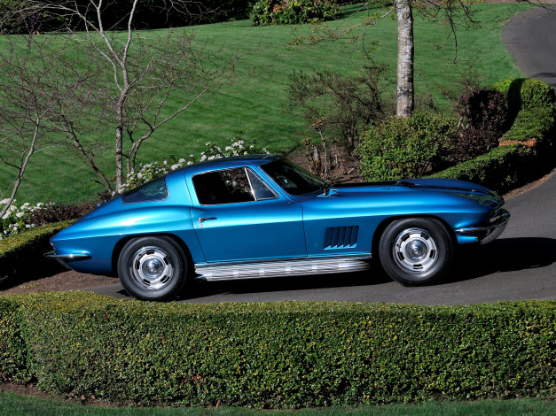 Обои картинки фото автомобили, corvette, синий, c2, 427-430, hp, sting, ray, l88