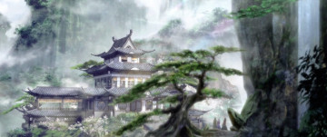 Картинка аниме mo+dao+zu+shi гусу лань дома водопад туман