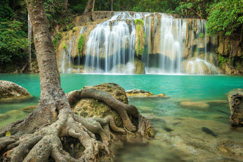 Картинка kanchanaburi+waterfall thailand природа водопады kanchanaburi waterfall