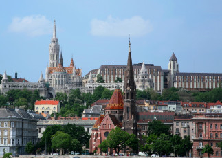 обоя будапешт, города, венгрия, здания, собор