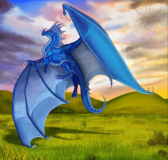 Картинка рисованные животные сказочные мифические дракон крилья