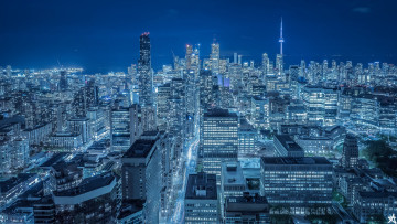 Картинка города торонто+ канада ночной город панорама небоскрёбы здания торонто toronto canada