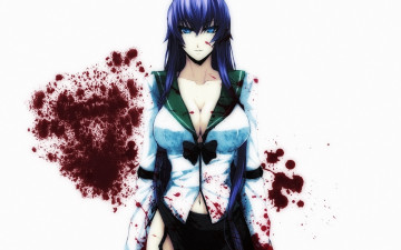 Картинка аниме highschool+of+the+dead брызги кровь форма девушка