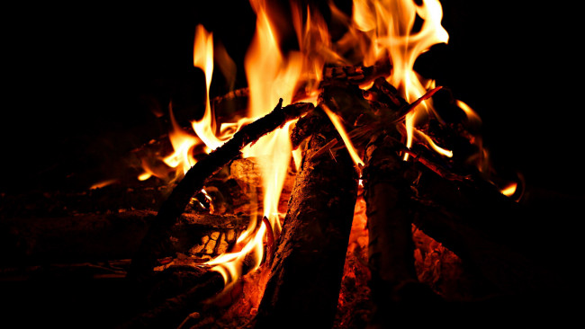 Обои картинки фото природа, огонь, костер, поленья, пламя