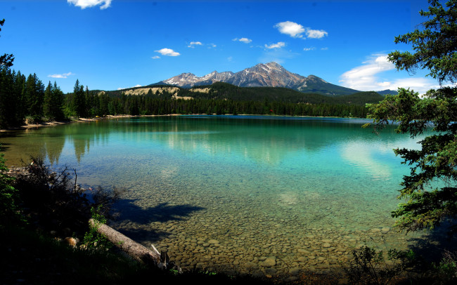 Обои картинки фото lake, edith, jasper, national, park, canada, природа, реки, озера, парк, озеро, горы