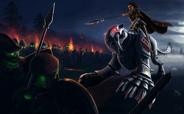 Картинка фэнтези красавицы+и+чудовища девушка робот тигр нежить мертвецы воины сражение