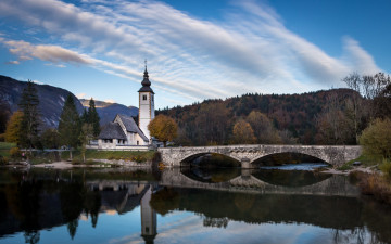 обоя bohinj lake, slovenia, города, - мосты, bohinj, lake