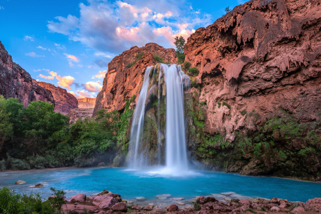 Обои картинки фото havasu waterfall, arizona, природа, водопады, havasu, waterfall