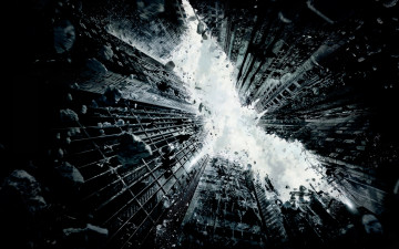 Картинка кино фильмы the dark knight небоскреб разрушение город здания batman darkknightrises