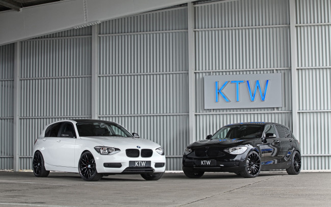 Обои картинки фото 2014-ktw-tuning-bmw-1-series-in-black-and-white, автомобили, bmw, ktw