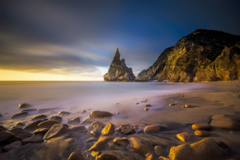 Картинка природа побережье камни песок скалы