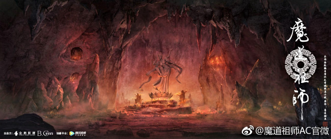 Обои картинки фото аниме, mo dao zu shi, пещера, статуя, свечи