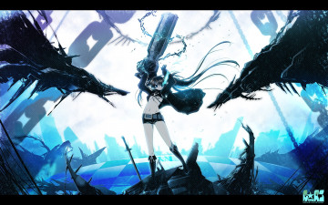 обоя аниме, black, rock, shooter