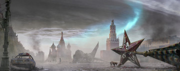 Картинка фэнтези иные миры времена апокалипсис красная площадь кремль москва