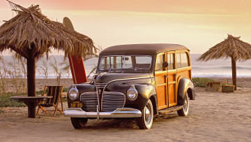 Картинка автомобили классика пляж песок