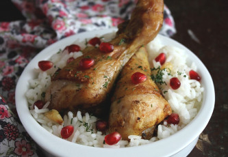 Картинка еда мясные блюда рис курица гранат