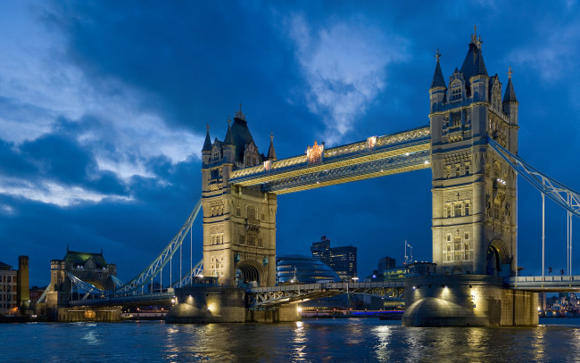 Обои картинки фото города, лондон, великобритания, река, мост
