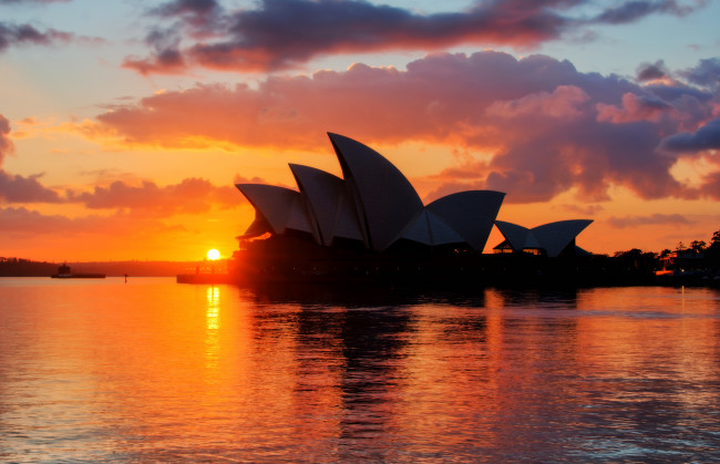Обои картинки фото города, сидней, австралия, закат, вечер, солнце