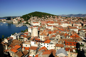 Картинка хорватия сплит города панорамы панорама море дома
