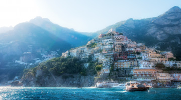 Картинка города амальфийское лигурийское побережье италия море дома