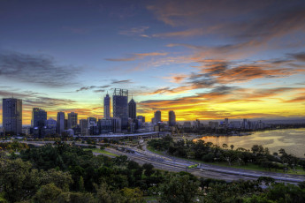 Картинка города сидней+ австралия побережье сидней australia sydney ночь огни дороги дома