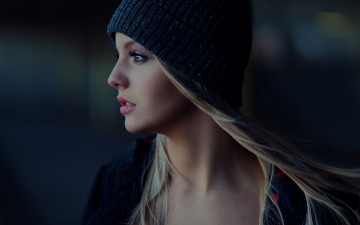 Картинка девушки -unsort+ лица +портреты шапка ресницы девушка блондинка профиль взгляд