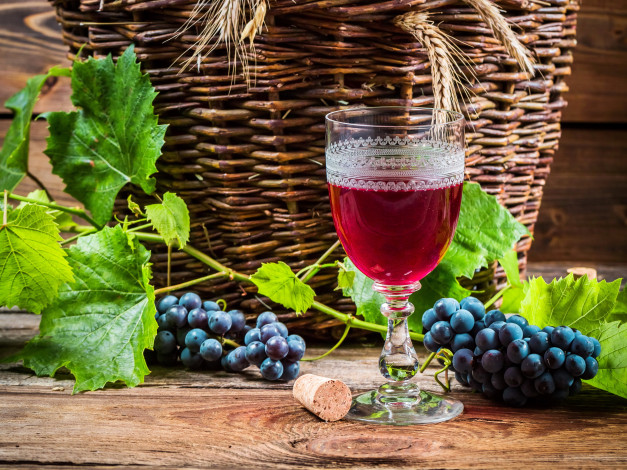 Обои картинки фото еда, напитки,  вино, вино, виноград, бокал