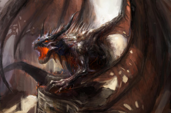Картинка фэнтези драконы дракон крылья пасть