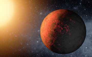 Картинка космос арт kepler 20e red planet