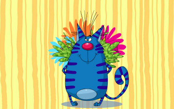 Картинка рисованное животные +коты счастливый смешной матроскин кот забавный