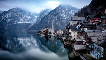Картинка hallstatt города гальштат+ австрия озеро горы