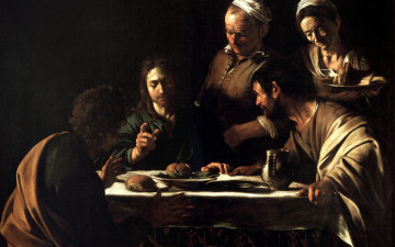 Картинка рисованное живопись картина микеланджело меризи да караваджо мифология ужин в эммаусе