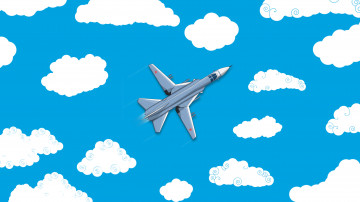 Картинка векторная+графика техника+ equipment истребитель ввс россии самолет су-24 минимализм вид сверху арт облака россия