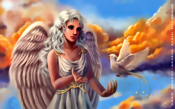 Картинка календари фэнтези 2019 calendar ангел крылья девушка птица