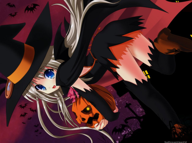 Обои картинки фото аниме, halloween, magic
