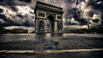 обоя города, париж, франция, арка, площадь