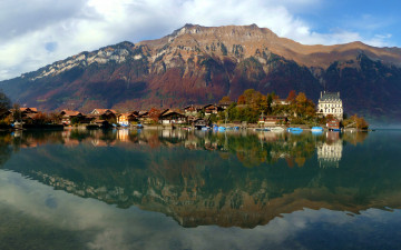 Картинка швейцария берн изельтвальд города пейзажи озеро дома горы