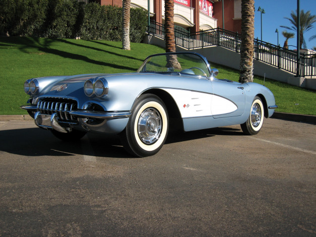 Обои картинки фото 1959, chevrolet, corvette, автомобили