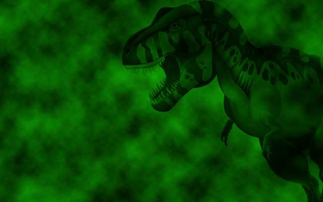 Обои картинки фото динозавр, 3д, графика, creatures, существа, green, зеленый, тираннозавр