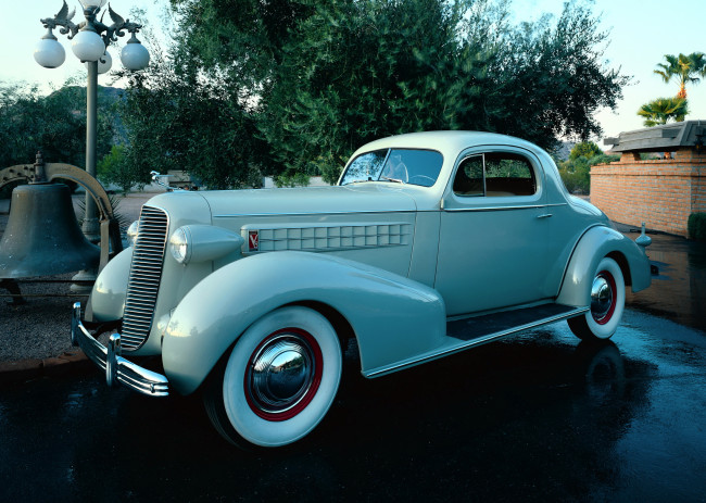 Обои картинки фото cadillac, v8, series, 70, coupe, 1936, автомобили, классика, ретро