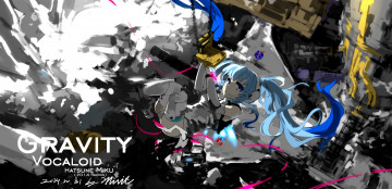 Картинка аниме vocaloid miku hatsune голубые волосы арт девушка вокалоид