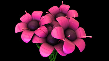 Картинка 3д+графика цветы+ flowers бутоны фон