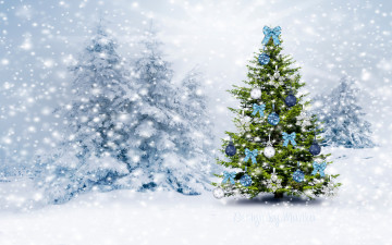 Картинка 3д+графика праздники+ holidays лес снег елка зима рождество новый год design by marika forest winter snow tree christmas