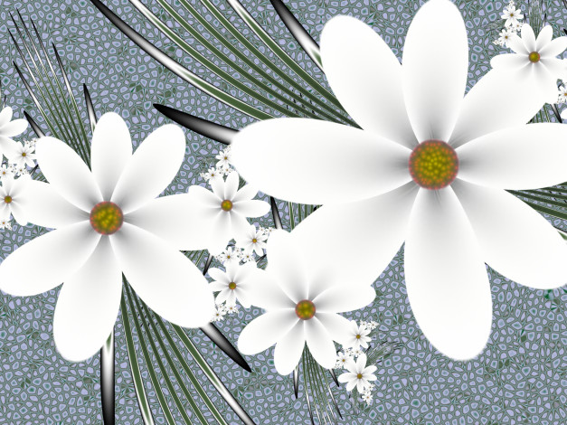 Обои картинки фото 3д графика, цветы , flowers, цвета, фон, узор, лепестки