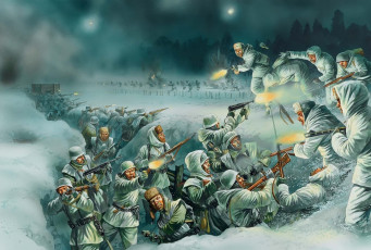 Картинка рисованное армия зима оружие солдаты