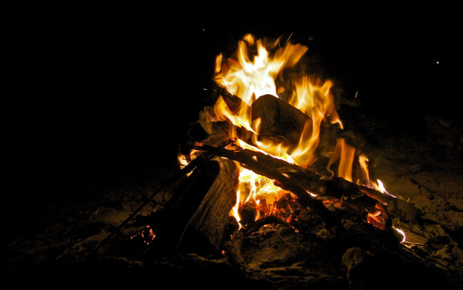 Обои картинки фото природа, огонь, поленья, пламя, костер