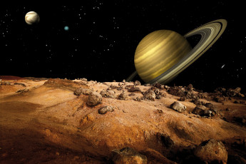 Картинка титан космос спутники+сатурна спутник сатурн планета вселенная галактика поверхность почва грунт атмосфера пустыня