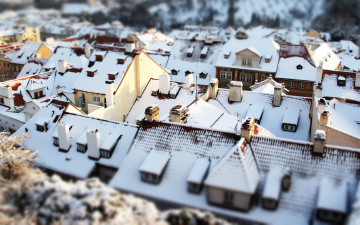 Картинка города -+здания +дома дом здание сдвиг наклона снег крыши зима деревня вид с воздуха на открытом воздухе