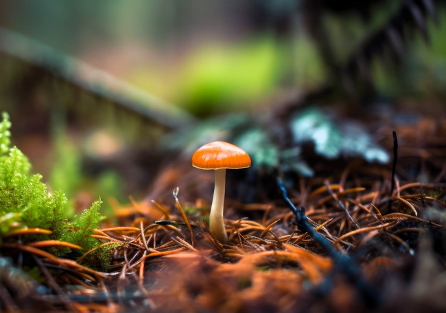 Обои картинки фото природа, грибы, грибок, хвоя