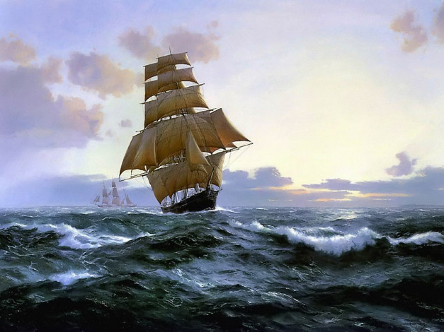 Обои картинки фото derek, gardner, the, record, breaker, sovereign, of, seas, корабли, рисованные